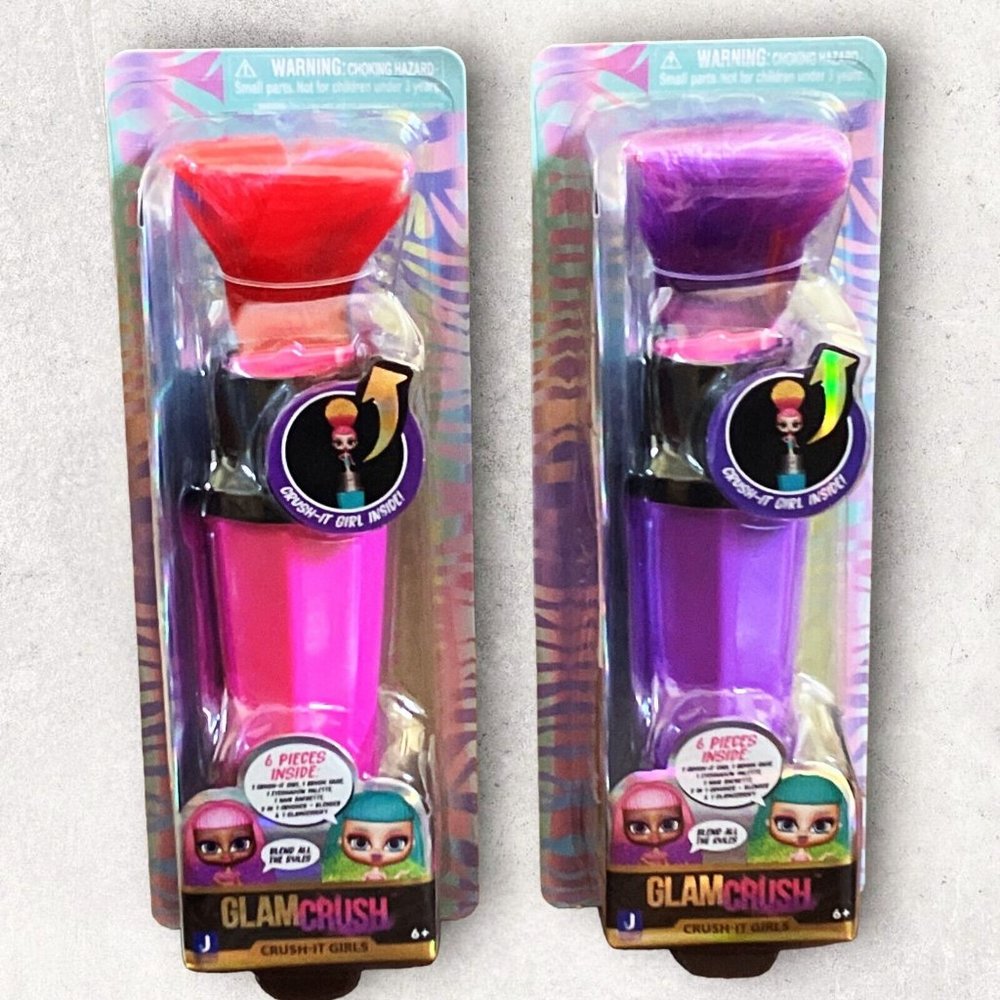Lot 2 Glam Crush Crush-It Girls Big Surprise Who's Inside, Mystery accessory NEW